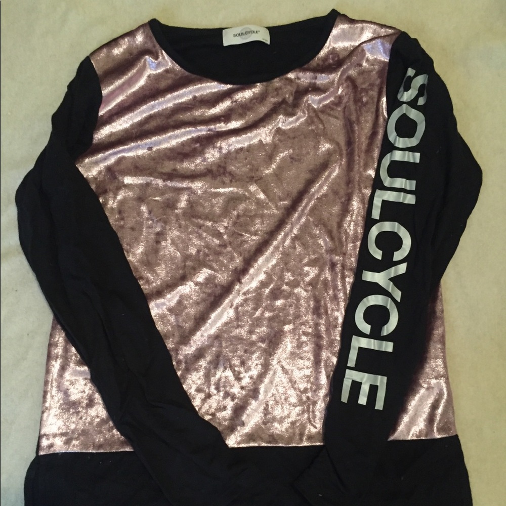 SoulCycle Black/Pink Velvet Top